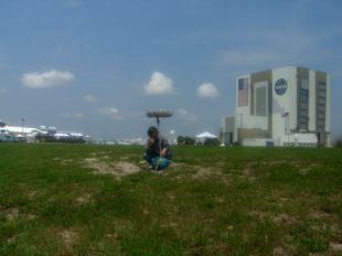 In front of the VAB(Vehicle Assembly Building)